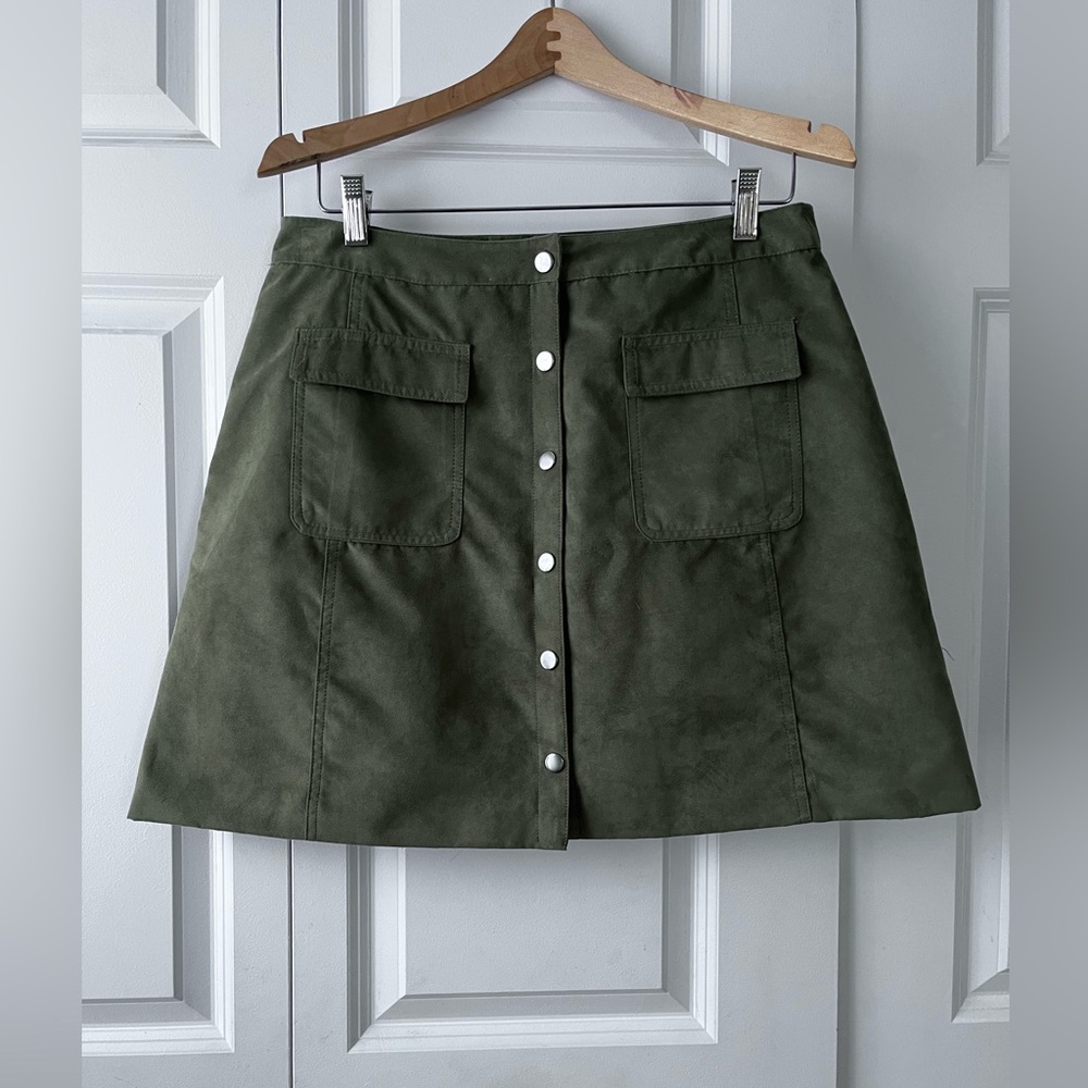 I Love Ronson olive green skirt
